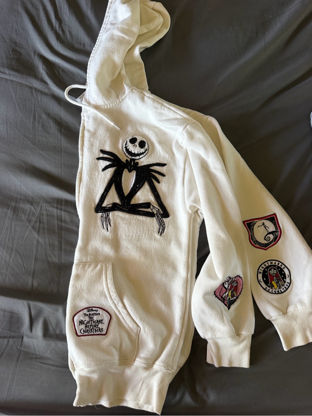 The Nightmare Before Christmas Jack Skellington White zip up hoodie